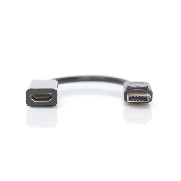Digitus DisplayPort - HDMI 0,15 m HDMI Type A (Standaard) Zwart (DB-340400-001-S)