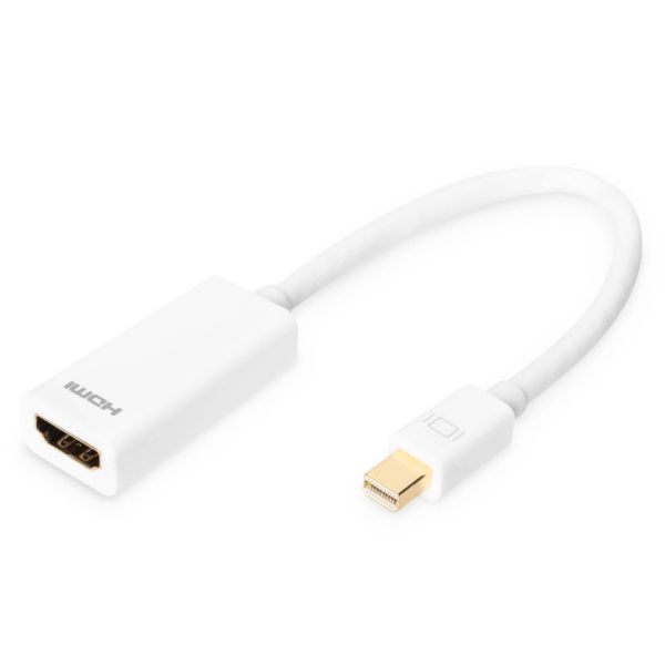 Digitus Mini DP -HDMI type A 0,15 m Mini DisplayPort HDMI Type A (Standaard) Wit (DB-340404-001-W)