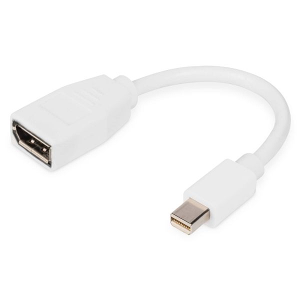 Digitus DB-340405-001-W video kabel adapter 0,15 m Mini DisplayPort DisplayPort Wit (DB-340405-001-W)