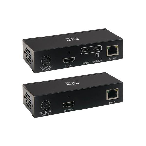Eaton USB-C to HDMI over Cat6 Extender Kit KVM Support 4K 60Hz 4:4:4 USB PoC HDCP 2.2up to 230 ft. TAA (B127A-1A1-BCBH)