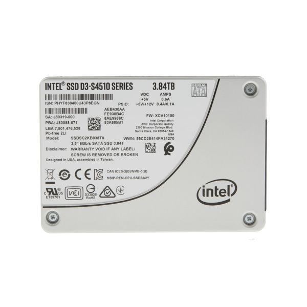 Intel SSD Solidigm (Intel) S4510 3.84TB SATA 2.5 SSDSC2KB038T801 (DWPD up to 2) (SSDSC2KB038T801) Intel SSD Solidigm (Intel) S4510 3.84TB SATA 2.5 SSDSC2KB038T801 (DWPD up to 2) (SSDSC2KB038T801)