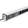 Digitus Geaarde stekkerdoos met aluminiumprofiel en overspanningsbeveiliging, geïntegreerd netfilter, 6-voudige geaarde contactdoos, 2 m voedingskabel met randaardestekker (DN-95432) thumbnail
