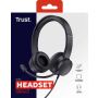 Trust Ayda Headset - 3,5 mm headset voor kantoor en calls – Opklapbare microfoon – Volumeregeling in kabel – Zwart (25087) thumbnail