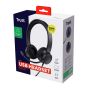 Trust Ayda ENC Headset - Evironmental Noise cancelling headset – USB-aansluiting – Microfoon met ENC – Zwart (25089) thumbnail