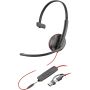 POLY Blackwire 3215 mono USB-C-headset + 3,5 mm stekker + USB-C/A-adapter (bulk) (8X227A6) thumbnail