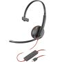 POLY Blackwire 3210 zwarte mono USB-C-headset + USB-C/A-adapter (bulk) (8X2J8A6) thumbnail