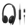 Lenovo 4XD1M45626 hoofdtelefoon/headset Bedraad Hoofdband USB Type-C Zwart (4XD1M45626) thumbnail