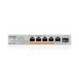 Zyxel XMG-105HP Unmanaged 2.5G Ethernet (100/1000/2500) Power over Ethernet (PoE) Zilver (XMG-105HP-EU0101F) thumbnail