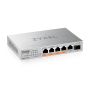 Zyxel XMG-105HP Unmanaged 2.5G Ethernet (100/1000/2500) Power over Ethernet (PoE) Zilver (XMG-105HP-EU0101F) thumbnail