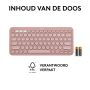 Logitech Pebble Keys 2 K380s toetsenbord RF-draadloos + Bluetooth QWERTY US International Roze (920-011853) thumbnail