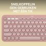 Logitech Pebble Keys 2 K380s toetsenbord RF-draadloos + Bluetooth QWERTY US International Roze (920-011853) thumbnail