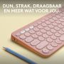 Logitech Pebble Keys 2 K380s toetsenbord RF-draadloos + Bluetooth QWERTY US International Roze (920-011853) thumbnail