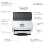 HP Scanjet Pro N4000 snw1 Sheet-feed Scanner Paginascanner 600 x 600 DPI A4 Zwart, Wit (6FW08A) thumbnail