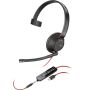 POLY Blackwire 5210 mono USB-C-headset + 3,5 mm stekker + USB-C/A-adapter (8X230AA) thumbnail