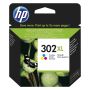 HP 302XL originele high-capacity drie-kleuren inktcartridge (F6U67AE) thumbnail