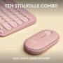 Logitech Pebble 2 Combo toetsenbord Inclusief muis RF-draadloos + Bluetooth QWERTY US International Roze (920-012241) thumbnail
