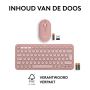 Logitech Pebble 2 Combo toetsenbord Inclusief muis RF-draadloos + Bluetooth QWERTY US International Roze (920-012241) thumbnail