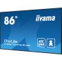 iiyama LH8675UHS-B1AG beeldkrant Digitale signage flatscreen 2,17 m (85.6") LCD Wifi 500 cd/m² 4K Ultra HD Zwart Type processor Android 11 24/7 (LH8675UHS-B1AG) thumbnail