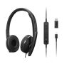 Lenovo 4XD1M39029 hoofdtelefoon/headset Bedraad Hoofdband USB Type-C Zwart (4XD1M39029) thumbnail