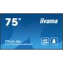 iiyama LH7565UHSB-B1 beeldkrant Kiosk-ontwerp 189,2 cm (74.5") LED Wifi 800 cd/m² 4K Ultra HD Zwart Type processor Android 11 24/7 (LH7565UHSB-B1) thumbnail