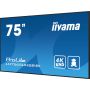 iiyama LH7565UHSB-B1 beeldkrant Kiosk-ontwerp 189,2 cm (74.5") LED Wifi 800 cd/m² 4K Ultra HD Zwart Type processor Android 11 24/7 (LH7565UHSB-B1) thumbnail