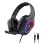 Trust GXT 416 Zirox Gaming Headset - USB gamingheadset – RGB-verlichting – Opklapbare microfoon – Zwart (25331) thumbnail