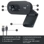 Logitech C505 HD webcam 1280 x 720 Pixels USB Zwart (960-001363) thumbnail