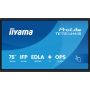 iiyama PROLITE TE7514MIS-B2AG Kiosk-ontwerp 190,5 cm (75") LCD Wifi 435 cd/m² 4K Ultra HD Zwart Touchscreen Type processor Android 24/7 (TE7514MIS-B2AG) thumbnail