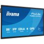 iiyama PROLITE TE8614MIS-B2AG Digitale signage flatscreen 2,18 m (86") LCD Wifi 435 cd/m² 4K Ultra HD Zwart Touchscreen Type processor Android 24/7 (TE8614MIS-B2AG) thumbnail