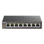 D-Link DGS-1008P/E netwerk-switch Unmanaged L2 Gigabit Ethernet (10/100/1000) Power over Ethernet (PoE) Desktop Zwart (DGS-1008P) thumbnail