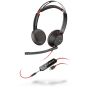 POLY Blackwire 5220 Headset Bedraad Hoofdband Oproepen/muziek USB Type-C Zwart, Rood (207586-03) thumbnail