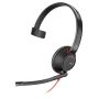 POLY Blackwire 5210 Headset Bedraad Hoofdband Oproepen/muziek USB Type-C Zwart, Rood (207587-01) thumbnail