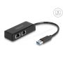 DELOCK USB Typ-A Adapter zu 2 x Gigabit LAN (64194) thumbnail