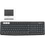 Logitech K375s Multi-Device Wireless Keyboard and Stand Combo toetsenbord Universeel RF-draadloos + Bluetooth QWERTY US International Grafiet, Wit (920-008181) thumbnail