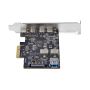 StarTech.com 5-Port USB PCIe Kaart, USB 3.2 10Gbps, PCI Express Kaart met 4x USB-C Poorten, 1x USB-A Interne Poort, USB PCIe Controller Kaart, Windows/macOS/Linux (PS4C3IA3-USB-C-CARD) thumbnail