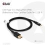 CLUB3D USB Type-C Cable to DP 2.1 Bi-Directional VESA DP80 Certified Cable M/M 1m/3.28ft (CAC-1559) thumbnail