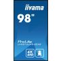 iiyama LH9875UHS-B2AG beeldkrant Digitale signage flatscreen 2,48 m (97.5") LED Wifi 500 cd/m² 4K Ultra HD Zwart Type processor Android 11 24/7 (LH9875UHS-B2AG) thumbnail