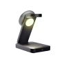 Trust Viro 3-in-1 Draadloze Magnetische Oplaadstandaard – Draadloze oplader standaard – Geschikt voor iPhone Apple Watch en AirPods – Zwart (25464) thumbnail