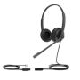 Yealink YHS34 Lite Dual Headset Bedraad Hoofdband Kantoor/callcenter Zwart (YHS34LITEDUAL) thumbnail