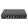 Intellinet 6-poorts Fast Ethernet PoE-netwerk switch, 4x PoE (1x high-power), PoE-budget 65 W, VLANen Extend-modus, 2x uplinkpoorten, geschikt voor bewakingsnetwerken, 3 jaar garantie (561686) thumbnail
