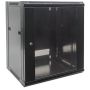 Intellinet 19" netwerkkast wandmontage (standaard), 9U, 450 mm diep, zwart, bouwpakket (flatpack), max. 60 kg, bruikbare diepte 270–350 mm, metalen & glazen deur, afneembare zijpanelen, montagemateriaal niet inbegrepen (711777) thumbnail