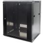 Intellinet 19" netwerkkast wandmontage (standaard), 9U, 450 mm diep, zwart, bouwpakket (flatpack), max. 60 kg, bruikbare diepte 270–350 mm, metalen & glazen deur, afneembare zijpanelen, montagemateriaal niet inbegrepen (711777) thumbnail