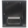 Intellinet 19" netwerkkast wandmontage (standaard), 9U, 450 mm diep, zwart, bouwpakket (flatpack), max. 60 kg, bruikbare diepte 270–350 mm, metalen & glazen deur, afneembare zijpanelen, montagemateriaal niet inbegrepen (711777) thumbnail