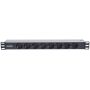 Intellinet 714037 energiedistributie 8 AC-uitgang(en) 1U Aluminium, Zwart (714037) thumbnail