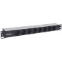 Intellinet 714037 energiedistributie 8 AC-uitgang(en) 1U Aluminium, Zwart (714037) thumbnail