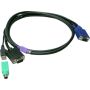 LevelOne ACC-3202 toetsenbord-video-muis (kvm) kabel Zwart 3 m (ACC-3202) thumbnail