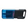 Kingston Technology DataTraveler 80 USB flash drive 256 GB USB Type-C 3.2 Gen 1 (3.1 Gen 1) Zwart, Blauw (DT80M/256GB) thumbnail