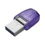Kingston Technology DataTraveler microDuo 3C USB flash drive 256 GB USB Type-A / USB Type-C 3.2 Gen 1 (3.1 Gen 1) Roestvrijstaal, Paars (DTDUO3CG3/256GB) thumbnail