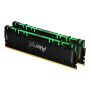 Kingston Technology FURY Renegade RGB geheugenmodule 16 GB 2 x 8 GB DDR4 4000 MHz (KF440C19RBAK2/16) thumbnail