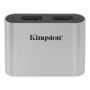 Kingston Technology Workflow microSD Reader geheugenkaartlezer USB 3.2 Gen 1 (3.1 Gen 1) Type-C Zwart, Zilver (WFS-SDC) thumbnail